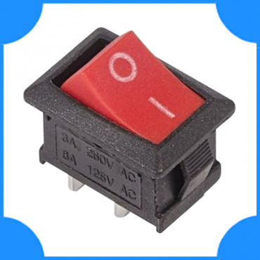 Rexant Выключатель клавишный 250V 6A (2с) ON-OFF красный Mini RWB-201,SC-768