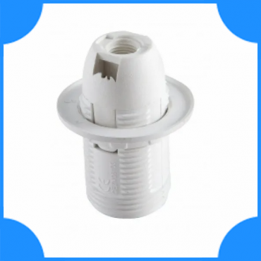 АБК-сила Патрон Е14 подвесной термостойкий пластик с кольцом белый