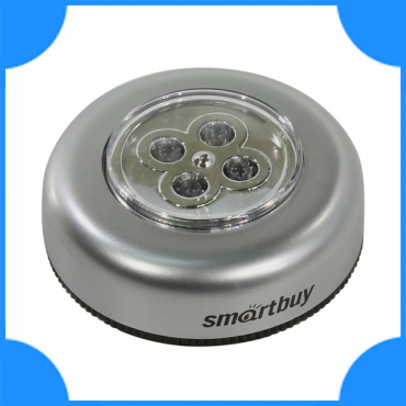 Smartbuy Фонарь кемпинговый 4LED серебро/пластик+металл 3xAAA PUSH LIGHT