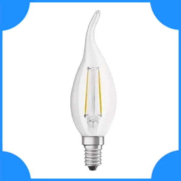 Ecola светод. лампа E14 5w 2700k свеча на ветру филаментная прозрачная