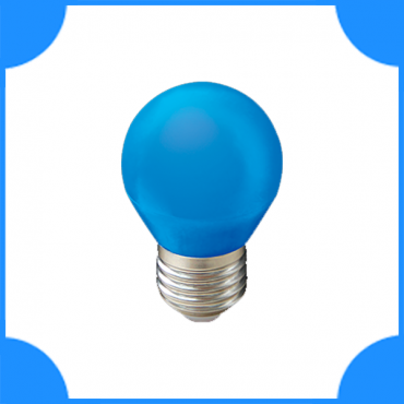 Ecola светод. лампа E27 5w G45 шар синий