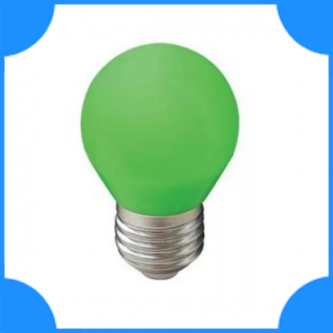 Ecola светод. лампа E27 5w G45 шар зелёный