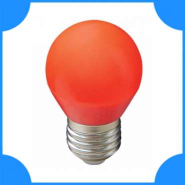 Ecola светод. лампа E27 5w G45 шар красный
