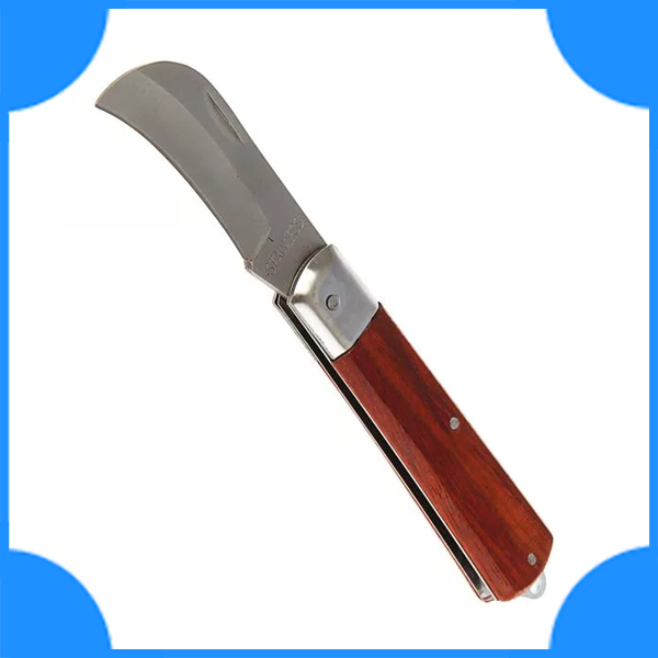 Sparta Нож складной, 200 мм, изогнутое лезвие, деревянная рукоятка