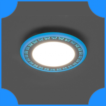 FERON Cв-ник светодиодный встр. AL2440 16W 4000K 1280Лм с синей подсветкой, белый